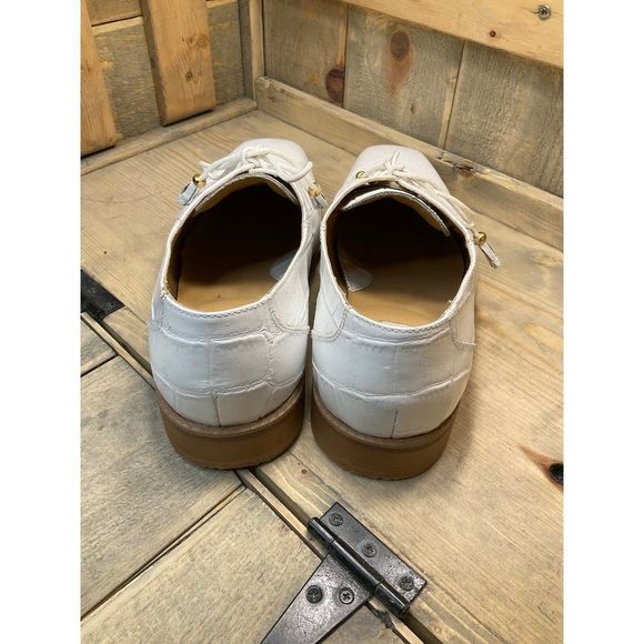 DONATO Marrone Mens White Croc Embossed Leather Oxfords Size 12 Groom - Picture 6 of 9